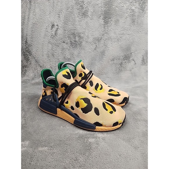 Adidas Hu NMD Fred Flintstone Pharrell Animal Print Amber HP3221 Mens 7.5